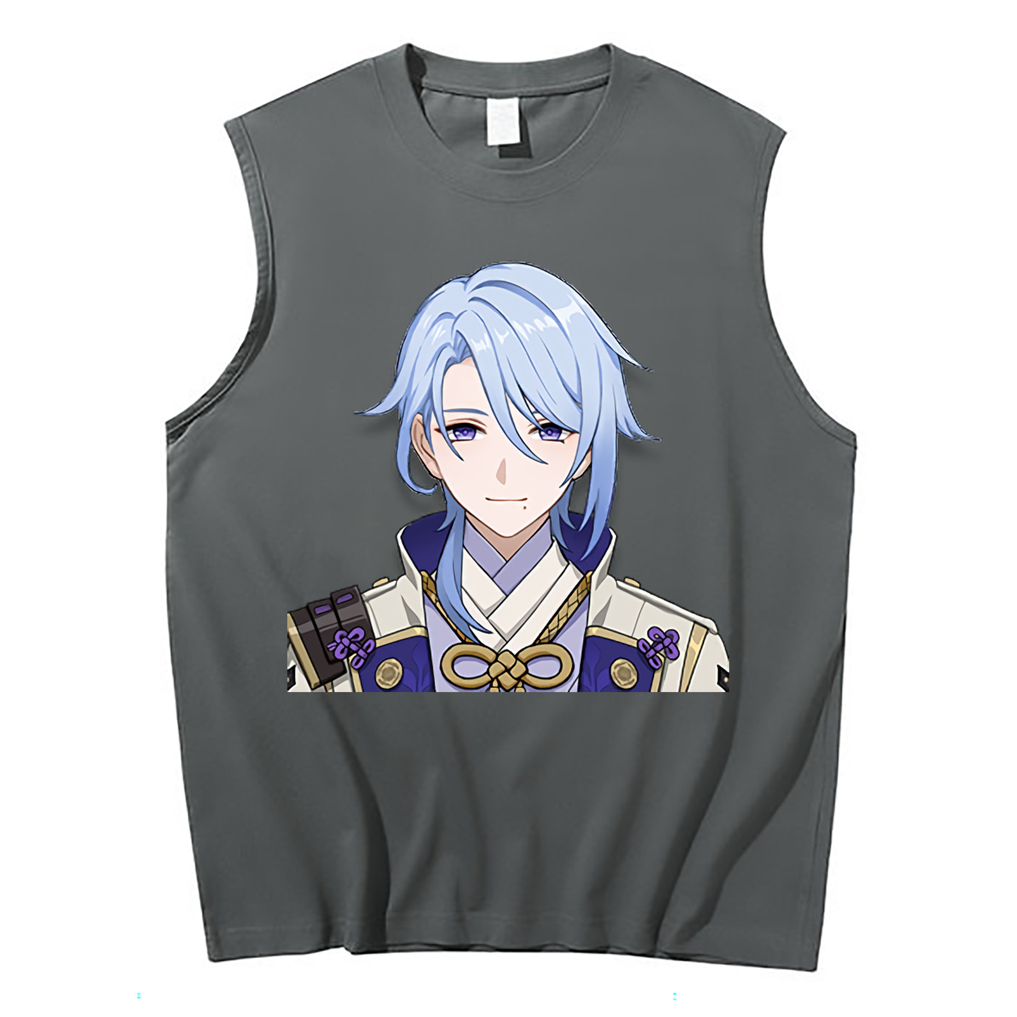 げんし神 神里綾人 かみさとあやと genshin Kamisato Ayato コットン100％タンクトップ（フロントプリント）